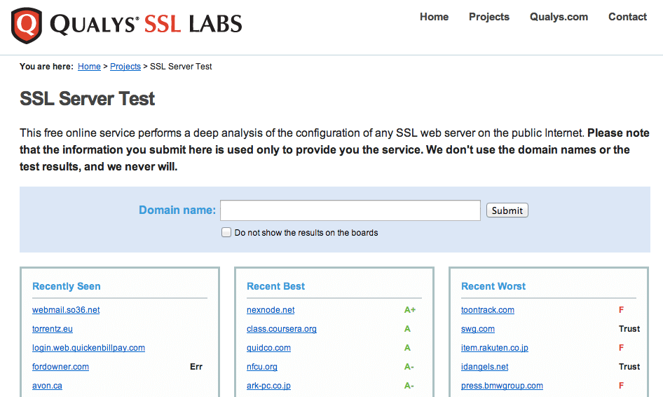 Qualys SSL LABS檢查https網站安全性