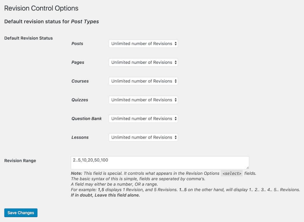 Revision History Control WordPress優化工具文章版本數量控制外掛 6