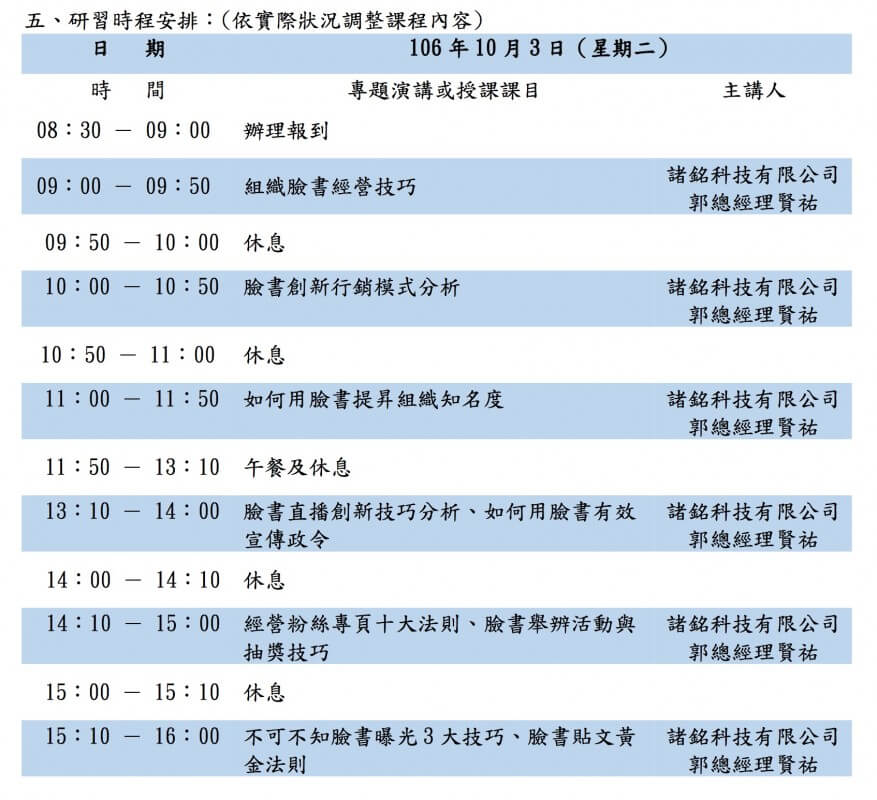 新竹市監理所臉書行銷課程